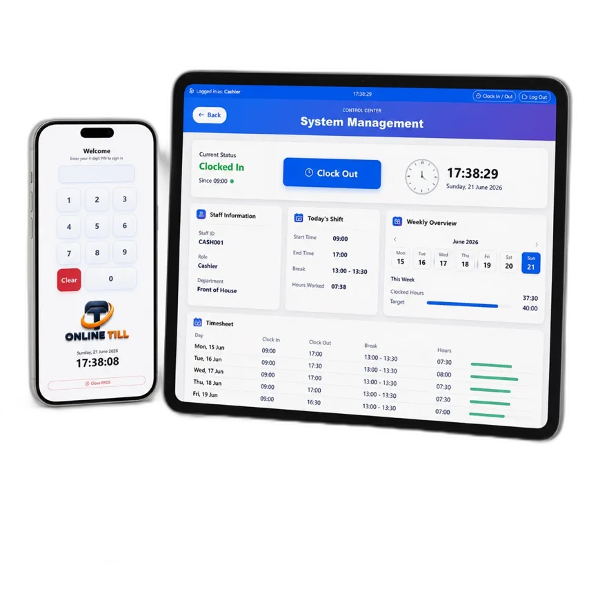 Clock in / clock out app — Online Till service