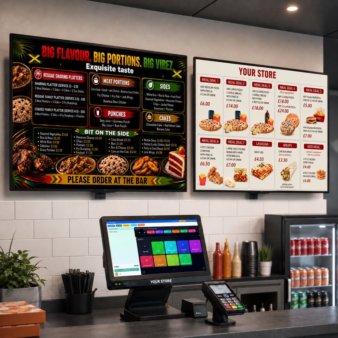 Digital menu design & installation — Online Till service